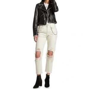 Rag & Bone Jeans Womens 24 Disney Cruella Maya Hi Rise Slim Distressed
